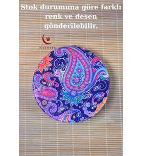 Cep Çanta Aynası,Makyaj Aynası Etnik Desenli Dikdörtgen 6,5x8,5cm