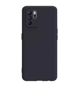 Oppo Reno 6 Kılıf Kamera Korumalı Silikon Rubber Arka Kapak (Siyah)