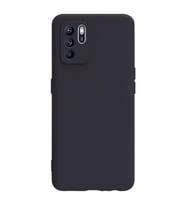 Oppo Reno 6 Kılıf Kamera Korumalı Silikon Rubber Arka Kapak (Siyah)