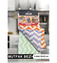 Mutfak Bezi Kurulama Bezi ve Tezgah Bezi 3'lü 32x32 - Soft Touch