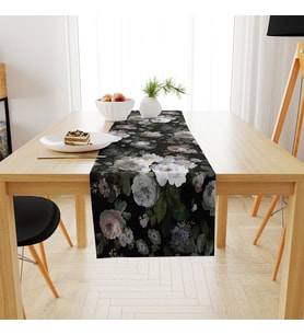 Adawall Siyah Çiçek Runner 140x45CM