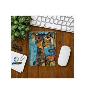 Soyut Çizim Köpek Baskılı Oyuncu Mousepad 0281