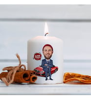 Kişiye Özel Karikatürlü Spor Arabası Olan Erkek Mum