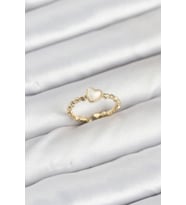 pilelistore Pirinç Gold Renk Kalpli Model Kadın Yüzük - TJ-BYK3874