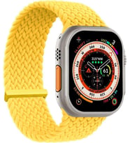 Apple Watch Series 9 41mm için Kordon, (Large Size, 160mm) Knitted Fabric Single Loop Sarı [Watch Series 9 41mm ile Uyumlu Kordon - Sarı]