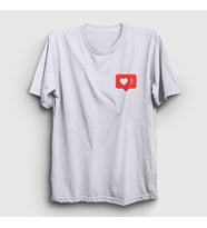 Presmono Unisex Beyaz Like Beğenme Kalp Instagram T-Shirt 433650tt (Beyaz)
