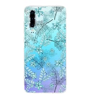 Huawei P30  Kamera korumalı Kapak Floral Su Yeşili Tasarımlı  Şeffaf Kılıf