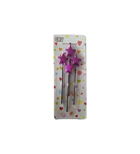 4'lü Pasta Mum Fuşya Yıldız M559