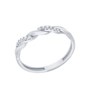 Diamond Line-Gülaylar Beyaz Altın 14 Ayar Trend Yüzük