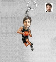 Kişiye Özel Basketbolcu Erkek Ahşap Anahtarlık-2
