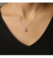 Pırlanta Safir Taşlı Kolye (Altın)