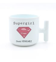 İsme Özel T Kulplu Kupa Bardak - Supergirl