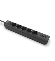 INCA IPW-44TU 5li 1,5mt Siyah 3Usb+Typ-C Akım Korumalı  Led Tuşlu Priz