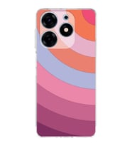PrintiFy Tecno Spark 10 Pro Uyumlu Kamera Korumalı Renk Cümbüşü F Tasarımlı Şeffaf Silikon Kılıf
