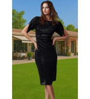 Parıltılı Örme Abiye Elbise Bodycon Kalıp Polyester Karışımlı Yazlık Uzun Ömürlü Seçkin Malzeme (Siyah)