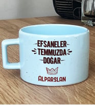 Kişiye Özel Efsaneler Temmuzda Doğar Hediye Pastel Fincan Doğum Günü Hediyesi (Mavi)