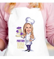 Kişiye Özel Pastacı Karikatürlü Şapkalı Mutfak Önlüğü