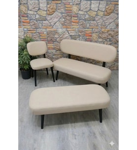 Lakos Bench 1 Puf 2 Elma Sandalye Kılıfı Seti