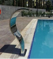 DEV PASLANMAZ Kuğu Tipi Havuz Şelalesi 400x1000 Mm 304 Kalite 1,2 Mm Paslanmaz Çelik