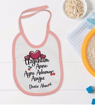BK Kids Kişiye Özel Pembe Bebek Mama Önlüğü - Model 65