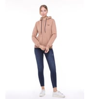 Backpacker Kadın Sweatshirt Kapüşonlu Fermuarlı Bej