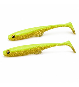 Daiwa Flat Junkie Duckfin Shad 3.5" 9cm Slikon Yem Hirame Chart Gold