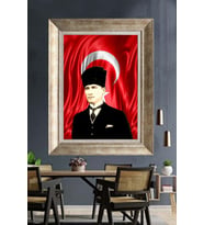 Gümüş Çerçeveli Atatürk Tablo za178