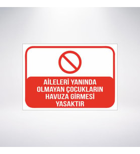 aileleri yanında olmayan çocukların havuza girmesi 21x28 Arkası Sticker