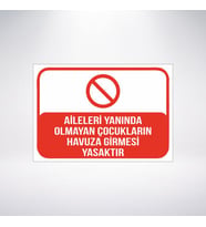 aileleri yanında olmayan çocukların havuza girmesi 21x28 Arkası Sticker