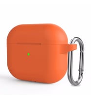 Microsonic Apple AirPods 3 Askılı Mat Silikon Kılıf Turuncu