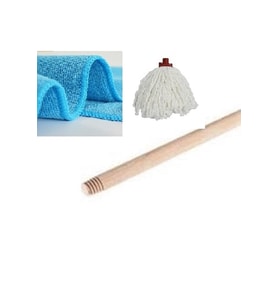 Ofis Mop seti, gürgen sap, 4'lü microfiber temizlik bezi, pratik kullanım