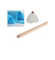 Ofis Mop seti, gürgen sap, 4'lü microfiber temizlik bezi, pratik kullanım