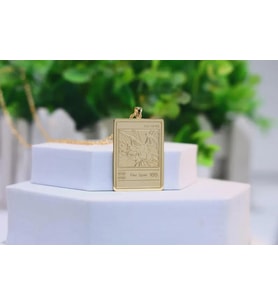 Kişiye Özel Charizard Figürlü Pokemon Kart Kolye 925K Gümüş (Gold) Pokemon