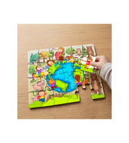 Dünya Çocukları Tasarımlı 24 Parça Ahşap Çocuk Puzzle MPK0943