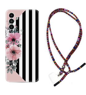 Samsung A23 A31 A32 A50 A51 A52 A53 A70 Kılıf Boyun Asklı Rasta Silikon Flowers 4 1390