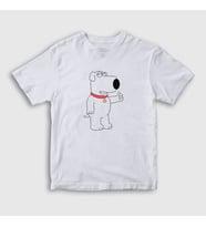 Presmono Unisex Çocuk Beyaz Brian Griffin Family Guy T-Shirt 300142tt