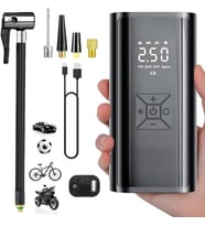 Taşınabilir Şarjlı Dijital Hava Kompresörü Hava Pompası 150 PSI, Araç, Motosiklet, Bisiklet Lastik Şişirme Pompası, Powerbank-216