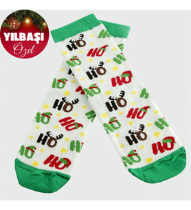 Hoho Model Yılbaşı Penye Çorap (Yeşil)