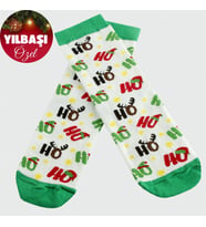 Hoho Model Yılbaşı Penye Çorap (Yeşil)
