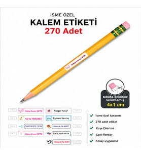 Okul Kalem Etiketi Kalem Sticker isme özel kalem etiketi Seti 270 Adet