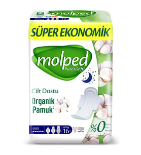 Molped Pure&Soft Gece 16'lı S.Eko Yetişkin Ped - Standart