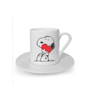 Snoopy Dog Baskılı Beyaz Türk Kahvesi Fincanı