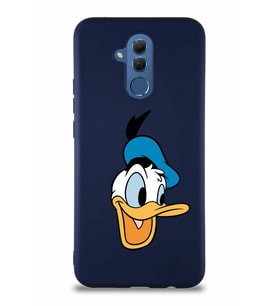 Huawei Mate 20 Lite Soft Premier Kapak Donald Duck-A Tasarımlı Silikon Kılıf - Lacivert (Şeffaf)