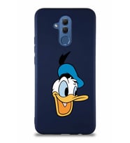 Huawei Mate 20 Lite Soft Premier Kapak Donald Duck-A Tasarımlı Silikon Kılıf - Lacivert (Şeffaf)