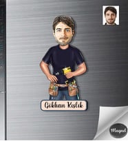 Kişiye Özel Tamirci Erkek Ahşap Magnet -2