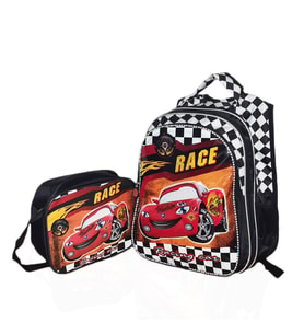 Race Car Sırt Çantası + Beslenme - Cars İlkokul Çantası - Erkek Çanta Çocuk Çantası Okul Çantası (Karışık)