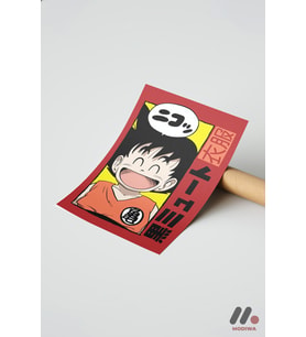 Dragon Ball Genç Goku Poster, Çerçevesiz Yüksek Kalite Duvar Afişi - Anime Severlere