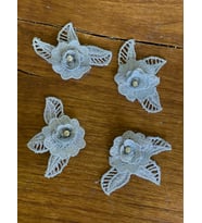 4 ADET 6X7 CM GÜMÜŞ RENK ZİRKON TAŞLI GÜPÜR APLİKE ARMA YAMA DİKİŞ HOBİ