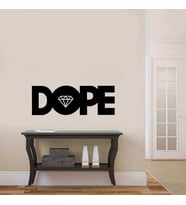 DOPE yazılı Diamond - Mücevher Dekoratif Duvar Sticker, Çıkartma, Etiket Siyah