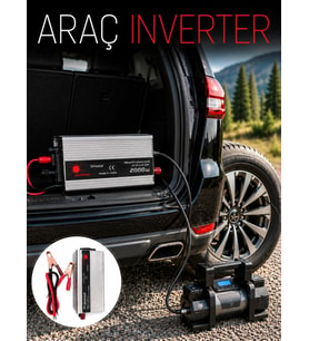 2000w Araç İnverter Aküden Güç Dönüştürücü Elektrik Üreten Taşınabilir
